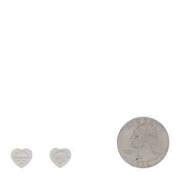 TIFFANY Sterling Silver Mini Return To Tiffany Heart Tag Earrings