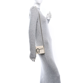 GUCCI Dollar Calfskin Crystal Super Mini Dionysus Shoulder Bag Mystic White Black Diamond