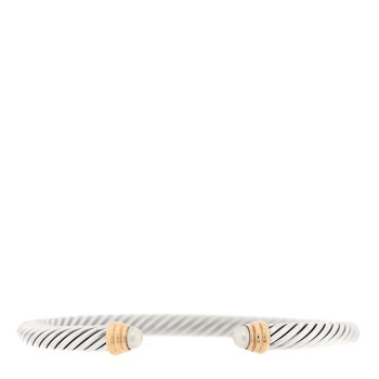 DAVID YURMAN Sterling Silver 14K Yellow Gold Pearl 5mm Cable Classics Petite Color Bracelet
