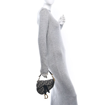 CHRISTIAN DIOR Oblique Mini Saddle Bag Blue