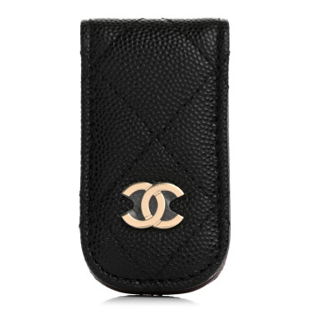CHANEL Caviar Quilted Money Clip Black
