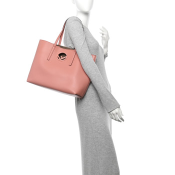 FENDI Vitello Vienna Enamel F is Fendi Shopping Tote Macaron Taupe