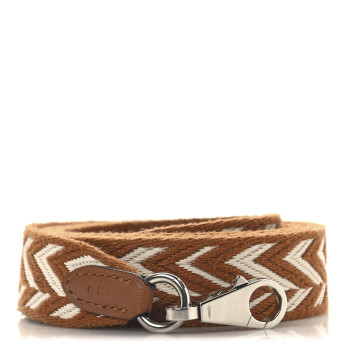 HERMES Toile Swift 25mm Sangle ZigZag Shoulder Strap Gold White