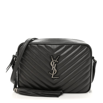 SAINT LAURENT Calfskin Matelasse Monogram Lou Camera Bag Dark Smog
