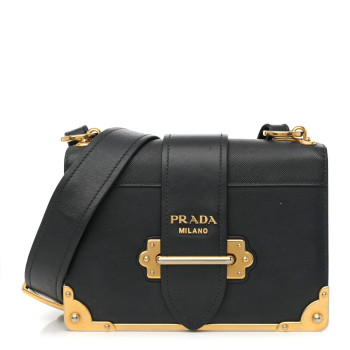 PRADA City Calf Saffiano Cahier Bag Black