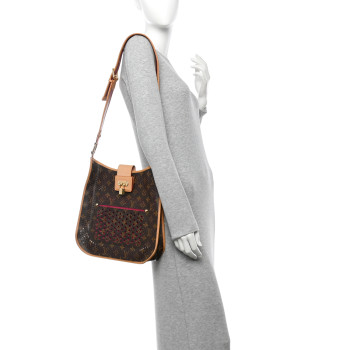 LOUIS VUITTON Monogram Perforated Musette Fuchsia