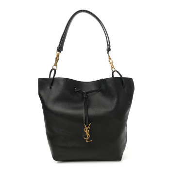 SAINT LAURENT Lambskin Paris VII Pochon Black