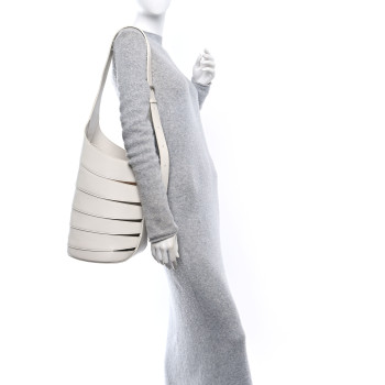 ALAIA Lux Calfskin Medium Babel Bag Ivory