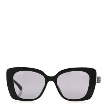 CHANEL Acetate Strass Polarized Square Sunglasses 5422-B-A Black