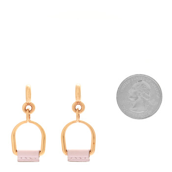 HERMES Swift Small Heritage Equestre Etrier Earrings Mauve Pale