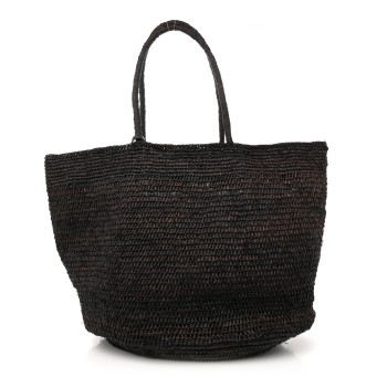 THE ROW Raffia Oregon Bag Black