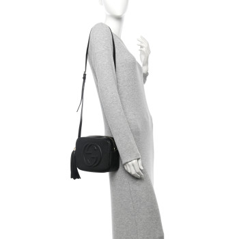 GUCCI Pebbled Calfskin Small Soho Disco Bag Black
