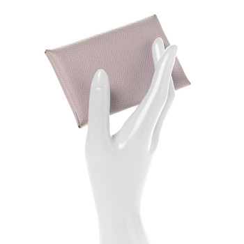 HERMES Epsom Calvi Duo Card Case Mauve Pale