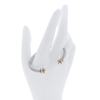 DAVID YURMAN Sterling S.ilver 14K Yellow Gold 5mm Cable Classics Dome Bracelet