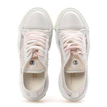 LOUIS VUITTON Iridescent Technical Mesh Monogram LV Squad Low Top Sneakers 36.5 Rose Clair LOUIS VUITTON Iridescent Technical Mesh Monogram LV Squad Low Top Sneakers 36.5 Rose Clair