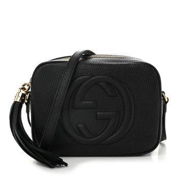 GUCCI Pebbled Calfskin Small Soho Disco Bag Black