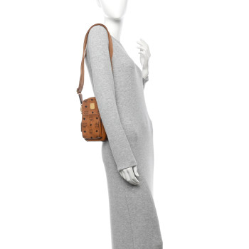 MCM Visetos Crossbody Bag Cognac