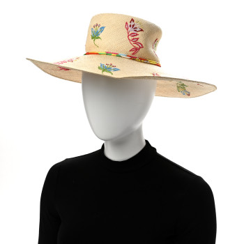 HERMES Straw Englantine Hat 56 Naturel Amazone Pop