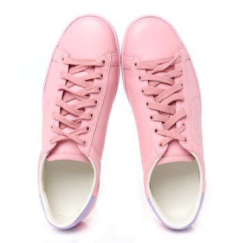 GUCCI Miro Soft Calfskin Interlocking G Perforated Womens Ace Sneakers 39.5 Wild Rose Lapis