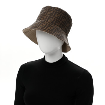 FENDI Technical Fabric FF Reversible Bucket Hat S Tobacco Beige