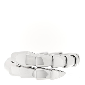 BULGARI 18K White Gold Serpenti Viper Ring XS