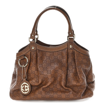 GUCCI Guccissima Medium Sukey Tote Brown