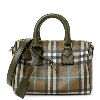BURBERRY Vintage Check Mini Bowling Bag Olive Green