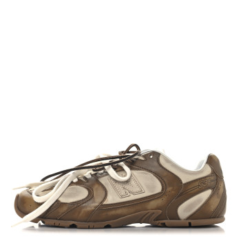 MIU MIU X NEW BALANCE Bleached Calfskin 530 SL Sneakers 37.5 Cinnamon Travertine Gray