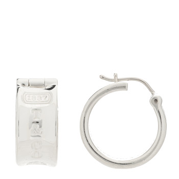 TIFFANY Sterling Silver Wide 1837 Hoop Earrings