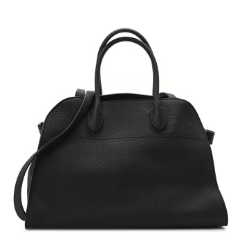 THE ROW Matte Grained Calfskin Soft Margaux 12 Black
