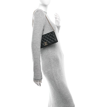 CHANEL Lambskin Quilted CC Clutch On Chain Black CHANEL Lambskin Quilted CC Clutch On Chain Black