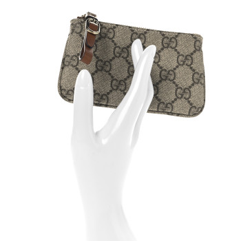 GUCCI GG Supreme Monogram Selleria Key Case Brown