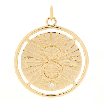 FOUNDRAE 18K Yellow Gold Large Karma Medallion Pendant