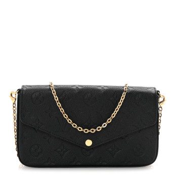 LOUIS VUITTON Empreinte Pochette Felicie Chain Wallet Black