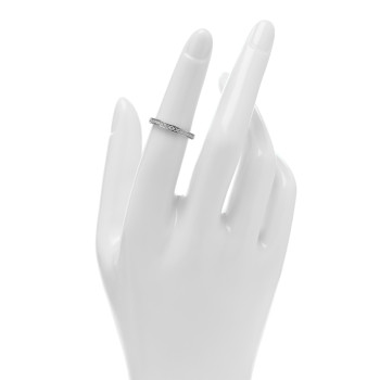 CARTIER Platinum Diamond 2.4mm Ballerine Wedding Band Ring 50 5.25