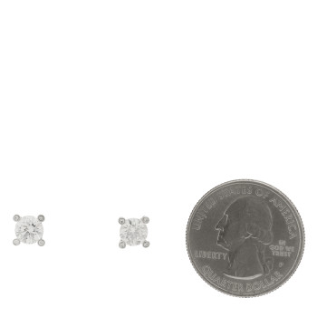 DAVID YURMAN Platinum Diamond 1.49ctw Solitaire Stud Earrings