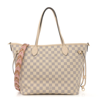 LOUIS VUITTON Damier Azur Braided Neverfull MM Pink LOUIS VUITTON Damier Azur Braided Neverfull MM Pink