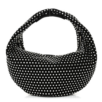 KHAITE Crystal Suede Medium Olivia Hobo Black