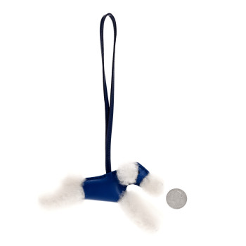 HERMES Milo Lambskin Shearling Budy Charm Bleu France Bleu Saphir