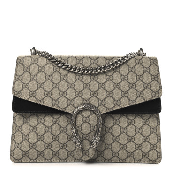 GUCCI GG Supreme Monogram Medium Dionysus Shoulder Bag Black
