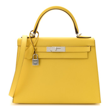 HERMES Epsom Kelly Sellier 28 Jaune De Naples