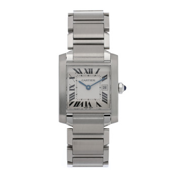 CARTIER Stainless Steel 25mm Tank Francaise Quartz Watch