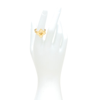 ROBERTO COIN 18K Yellow Gold Diamond Petite Venetian Princess Flower Ring 52 6