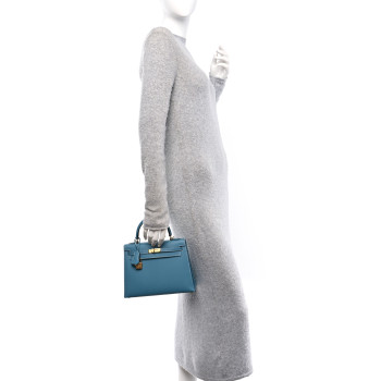 HERMES Epsom Kelly Sellier 25 New Blue Jean