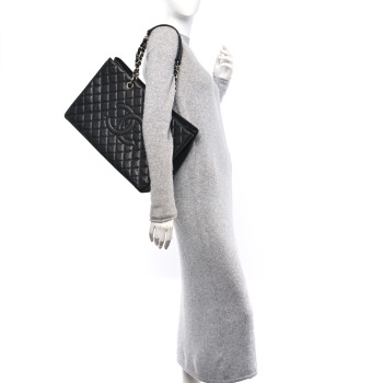 CHANEL Caviar Quilted XL Grand Shopping Tote GST Black