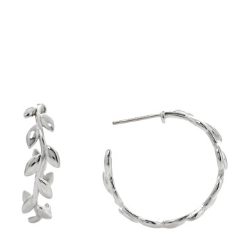 TIFFANY Sterling Silver Paloma Picasso Olive Leaf Hoop Earrings
