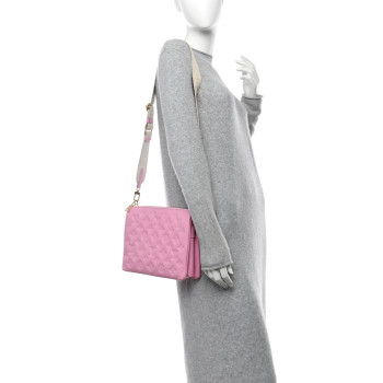 LOUIS VUITTON Lambskin Embossed Monogram Coussin PM Rose Bonbon