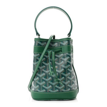 GOYARD Goyardine Petit Flot Mini Bucket Bag Green