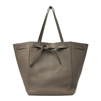 CELINE Soft Grained Calfskin Small Belt Cabas Phantom Taupe