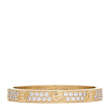 CARTIER 18K Yellow Gold Diamond 2.6mm LOVE Paved Band Ring 54 6.75